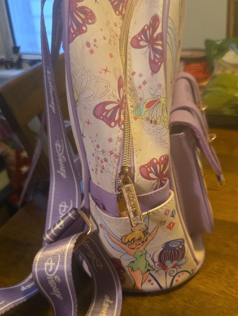 Disney Peter Pan Tinker Bell Kids Backpack - Purple & Cream - Picture 8 of 13